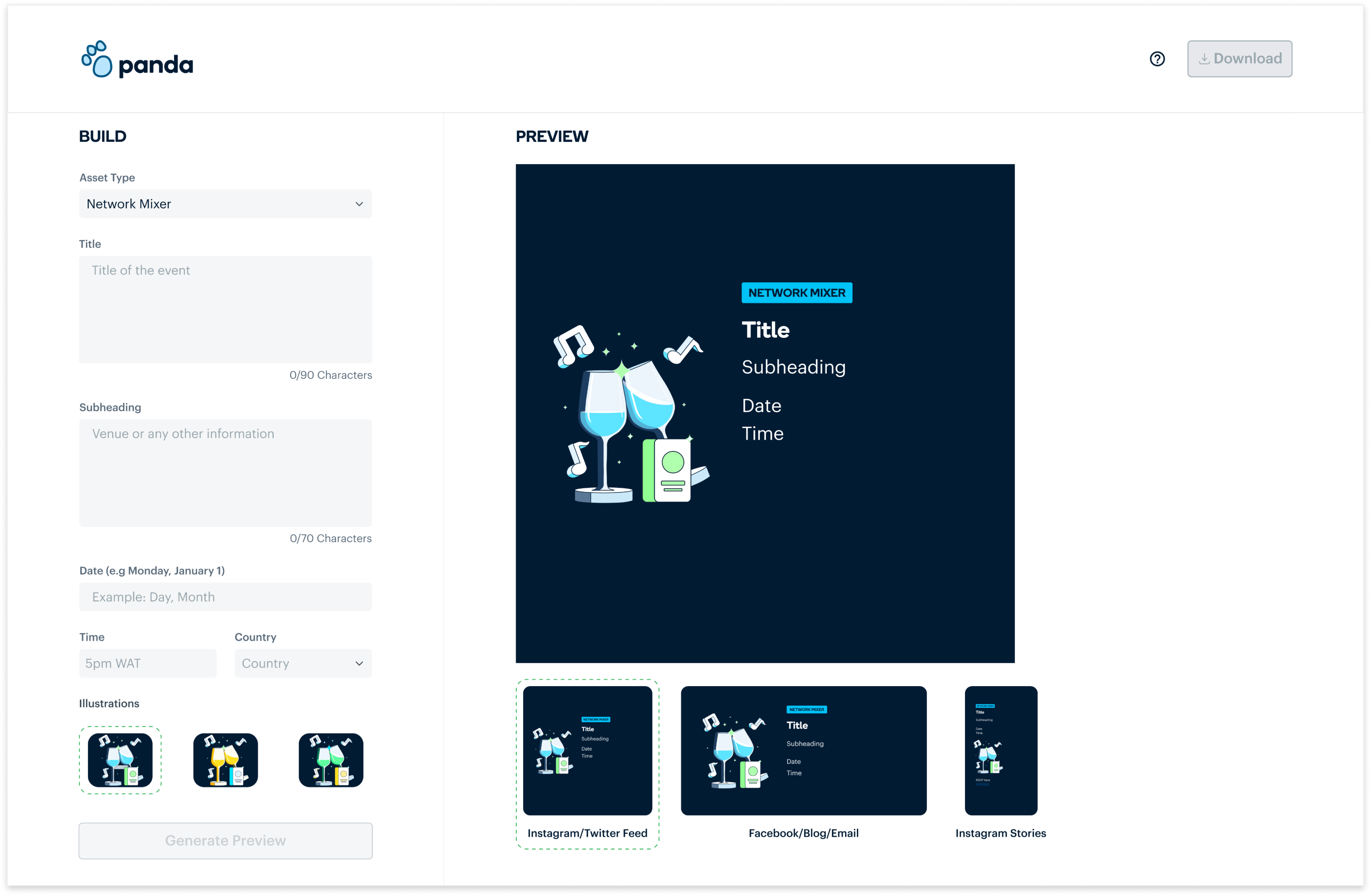 form for the users to fill out the information they want their asset to contain